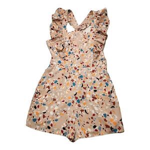 NWOT Lost + Wander Santa‎ Rosa Mini Romper Blush Abstract Print Ruffled Small